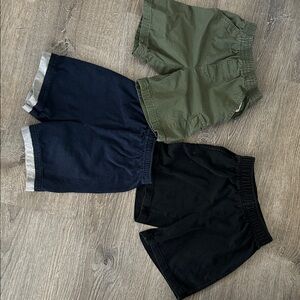 Set of Three Boys' Shorts in Green, Navy, and Black